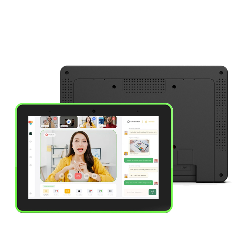 Tablette PC Android POE NFC à écran tactile de 8 pouces pour entreprise, montage mural, avec affichage numérique et éclairage LED, système de réservation de salles de réunion