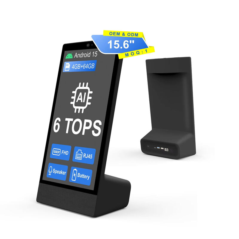 Tablette PC Android 15 pouces de bureau de type L 15,6 pouces 1920x1080 Wi-Fi NFC Écran tactile capacitif 10000mAh Octa Core pour la restauration rapide avec haut-parleur