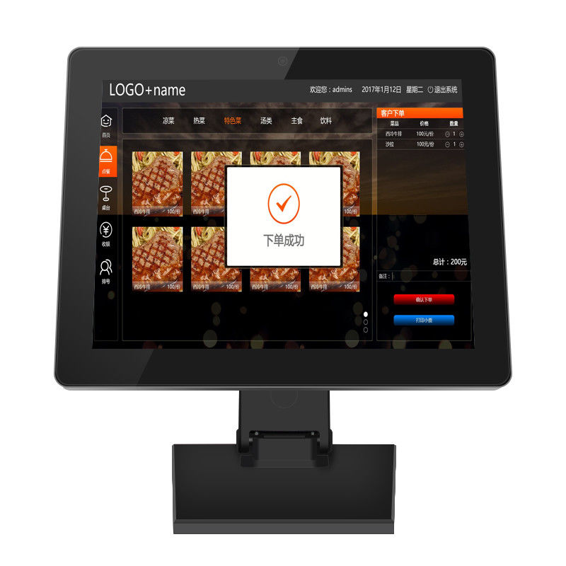 1Tablette POS Android quad-core de.6 GHz avec écran tactile de 15 pouces et toucher capacitif à 10 points