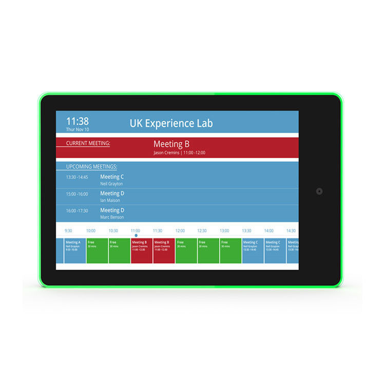 10.1 pouces Salle de conférence Tablette Android RK3399 NFC POE Salle de réunion Planificateur Tablette PC avec lumière LED