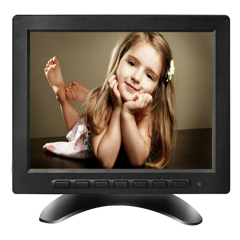 9 ~ 36VDC 800x480 8 pouces LCD Moniteur de vidéosurveillance avec BNC AV HDMI USB