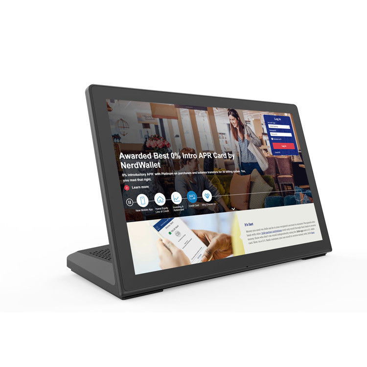 Tablette Android en forme de L de 8 pouces avec écran tactile IPS et quad-core RK3288 pour une utilisation commerciale murale