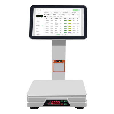 Terminal de point de vente à double écran tactile 15,6+14 pouces avec balance, lecteur de codes-barres et imprimante thermique pour la vente au détail
